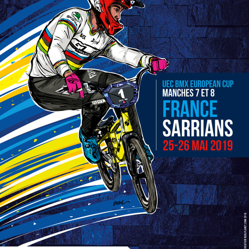 AFFICHE OFFICIELLE BMX SARRIANS - EUROPEAN CUP 2019